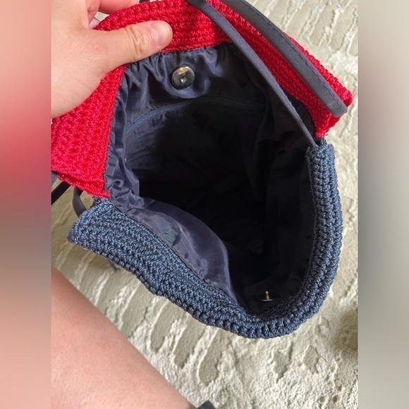 Knit American Flag Sack Bag Summer Red White and Blue - Picture 4 of 8